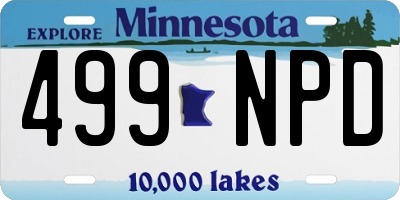 MN license plate 499NPD