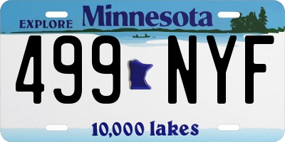 MN license plate 499NYF