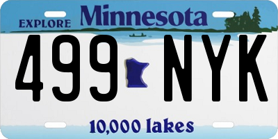 MN license plate 499NYK