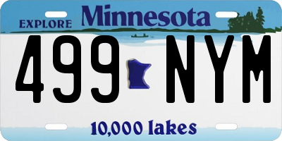 MN license plate 499NYM