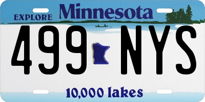 MN license plate 499NYS