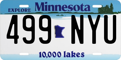 MN license plate 499NYU