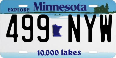 MN license plate 499NYW