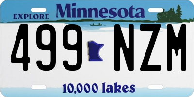 MN license plate 499NZM