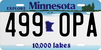 MN license plate 499OPA