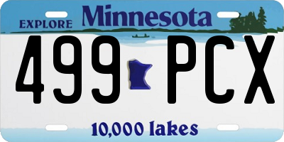 MN license plate 499PCX
