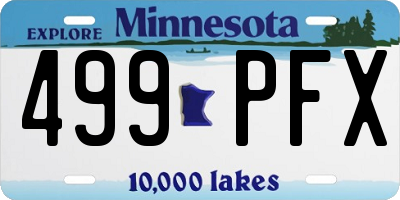 MN license plate 499PFX