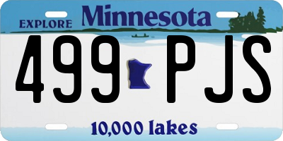 MN license plate 499PJS