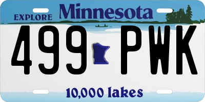 MN license plate 499PWK