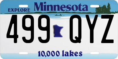 MN license plate 499QYZ