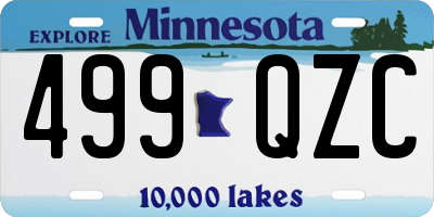 MN license plate 499QZC