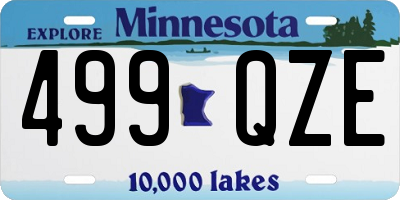 MN license plate 499QZE