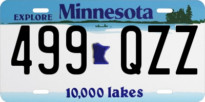 MN license plate 499QZZ