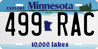 MN license plate 499RAC