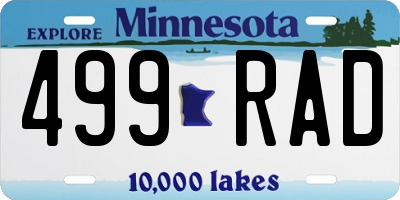 MN license plate 499RAD