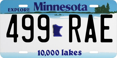 MN license plate 499RAE