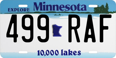 MN license plate 499RAF
