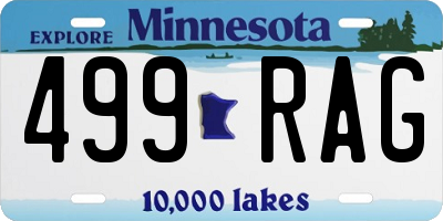MN license plate 499RAG