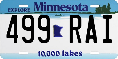 MN license plate 499RAI