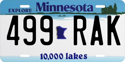 MN license plate 499RAK