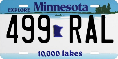 MN license plate 499RAL
