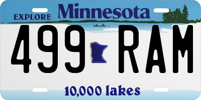 MN license plate 499RAM