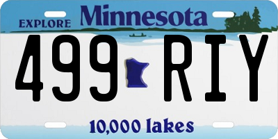MN license plate 499RIY