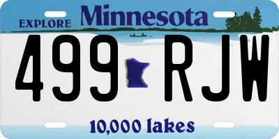 MN license plate 499RJW