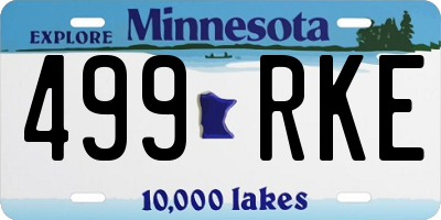 MN license plate 499RKE