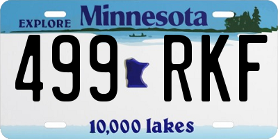MN license plate 499RKF