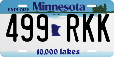 MN license plate 499RKK