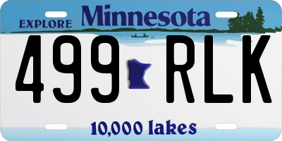 MN license plate 499RLK