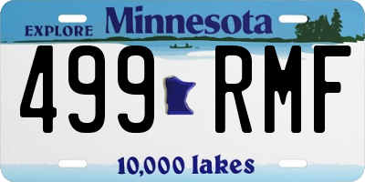 MN license plate 499RMF