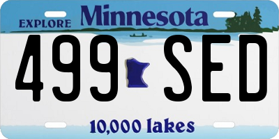 MN license plate 499SED