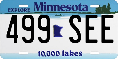 MN license plate 499SEE