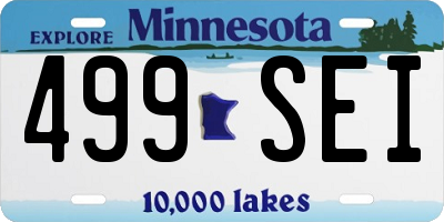 MN license plate 499SEI