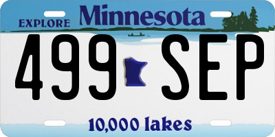 MN license plate 499SEP