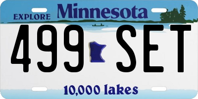 MN license plate 499SET