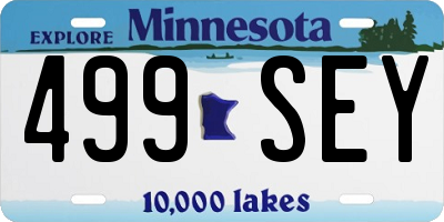 MN license plate 499SEY