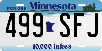 MN license plate 499SFJ