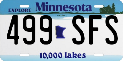 MN license plate 499SFS