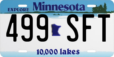 MN license plate 499SFT