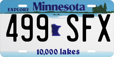 MN license plate 499SFX