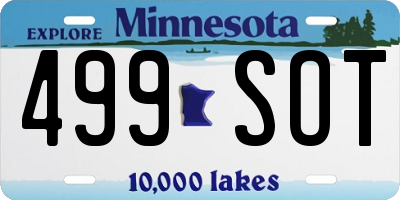 MN license plate 499SOT