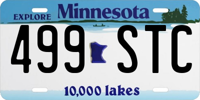 MN license plate 499STC