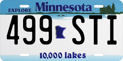 MN license plate 499STI