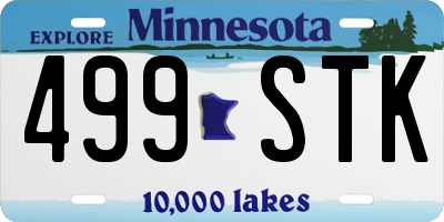 MN license plate 499STK