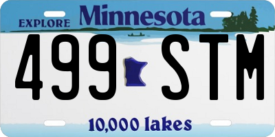 MN license plate 499STM