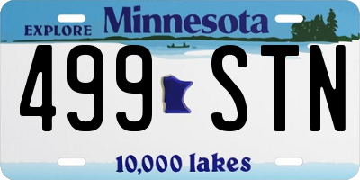 MN license plate 499STN