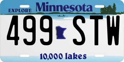 MN license plate 499STW